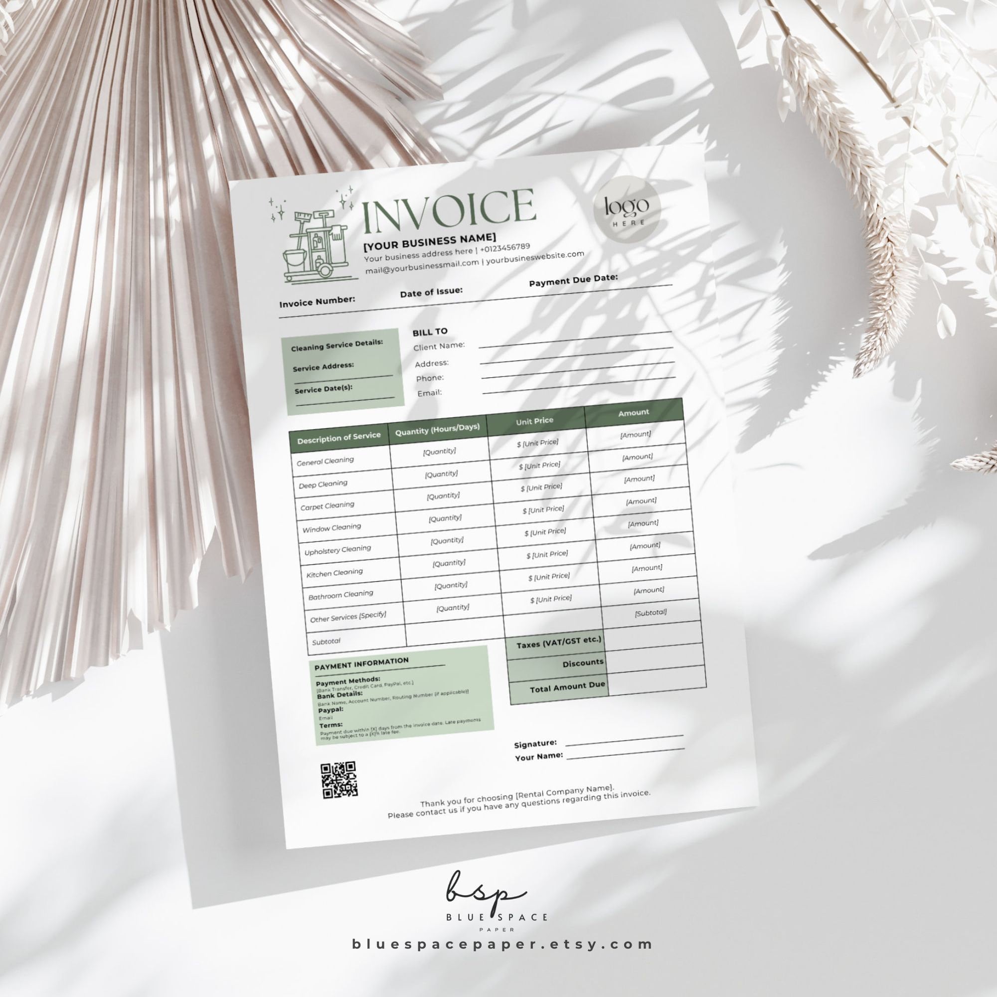 Commercial Cleaning Receipt Example