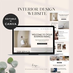 Modelo de site Canva Design de interiores, portfólio de designer de interiores, modelos de home staging, landing page para pequenas empresas, design criativo