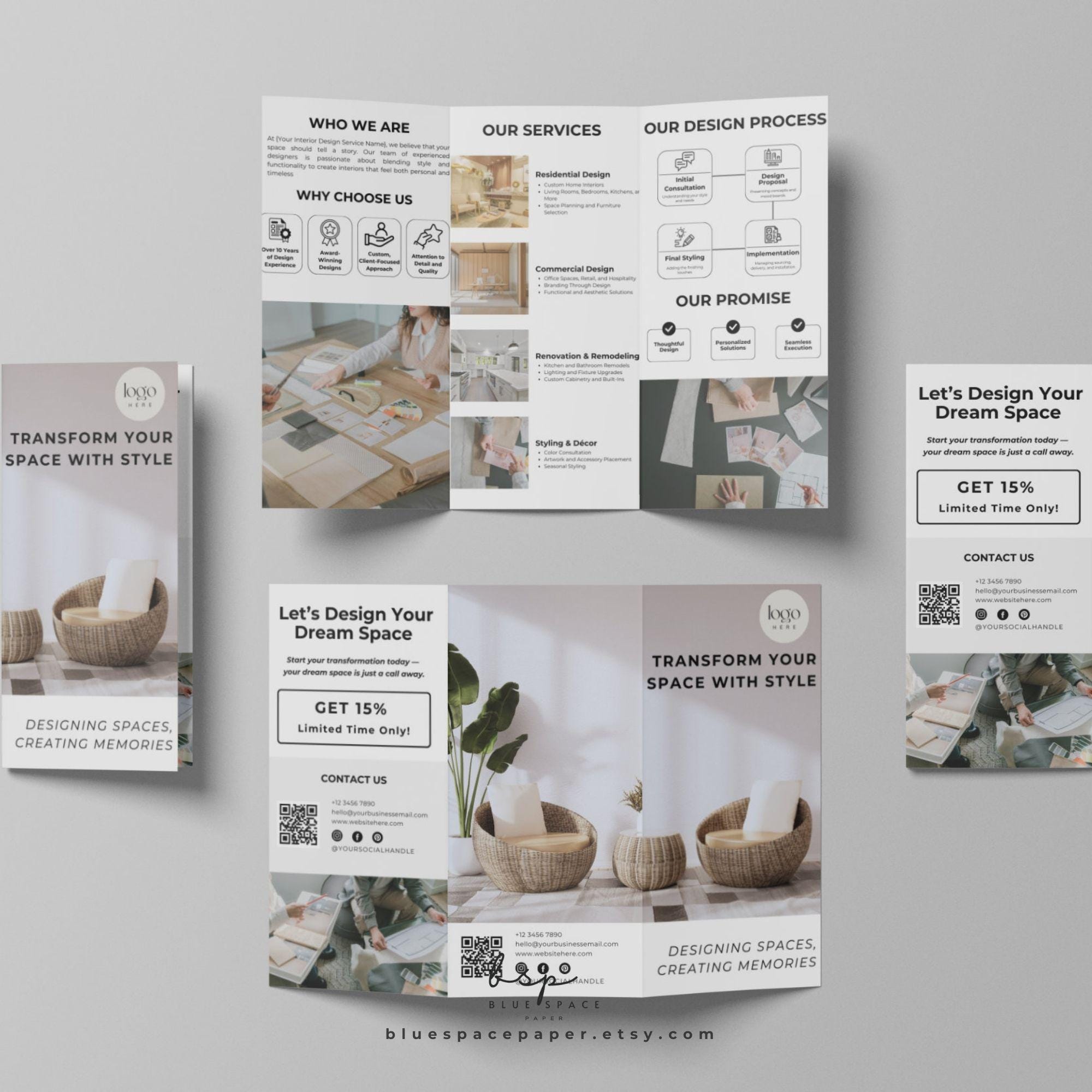 Interior Design Services Brochure, Contractor Flyer Canva, Home ...