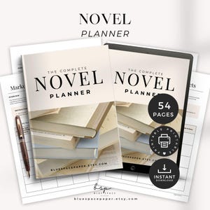 Romanplanerare Goodnote, digital berättelseplanerare, karaktärsprofil för författare, arbetsbok för författare, Nanowrimo-planerare, romanskrivande
