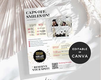 Photoshoot Graduation Season Flyer, Photography Business Flyer, Graduation Photoshoot Customizable Template, Photo Studio Template Marketing