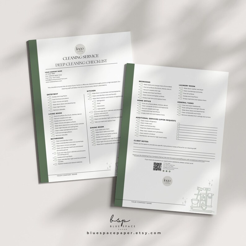 Cleaning Service Check List, Professional Deep Cleaning Checklist