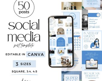 Reinigung Business Social Media Templates, Social Media Posts für Putzunternehmen, Hausreinigung Instagram Post, Reinigungsservice Instagram