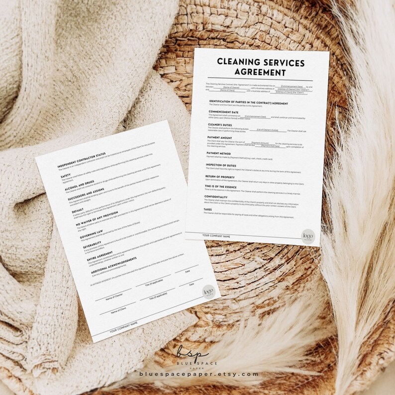 Cleaning Service Agreement, House Cleaning Service Agreement ...