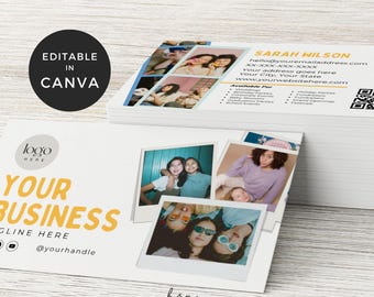Photo Booth Business Card, Photo Booth Template Canva, 360 Photobooth Marketing, Photobooth Business Advertisement, DIY Business Starter