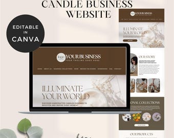 Website-Vorlage für Kerzengeschäft, Kerze-Business-Website, Kerze-Firmen-Webseite, Small Business Landing Page, One Page Website-Vorlage