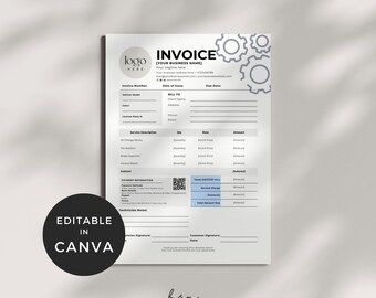 Mechanic Shop Invoice, Auto Repair Invoice Template, Automotive Template Canva, Car Repair Shop Invoice Template, Auto Body Form Invoice