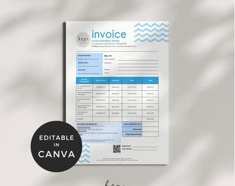 Plumber Invoice, Construction Invoice Template, Small Business Invoice Template, Plumbing Business Receipt, Contractor Invoice Template