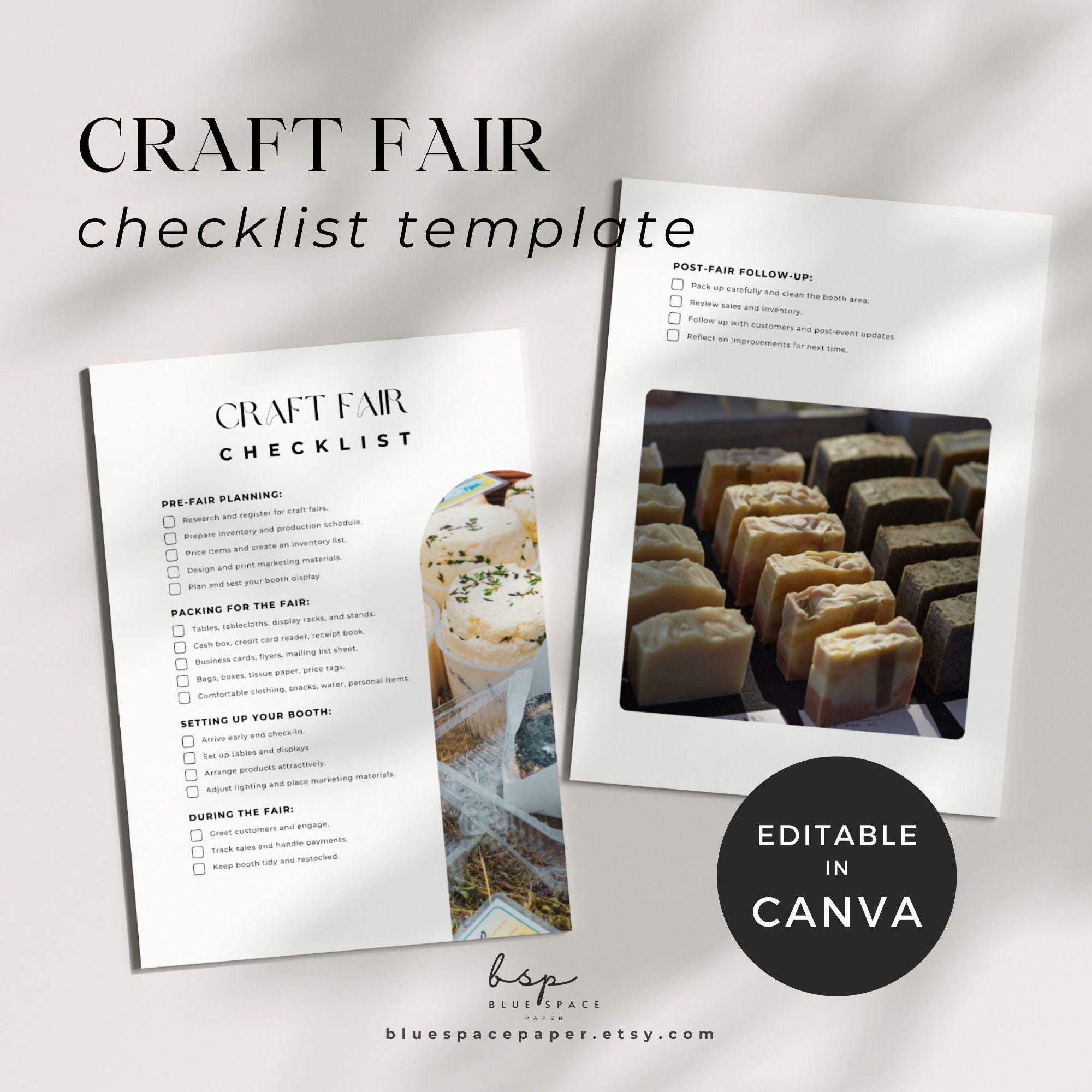 Craft Fair Checklist.pdf Craft Fair Checklist, Craft Show Checklist, Trade Show Planner, Craft ...