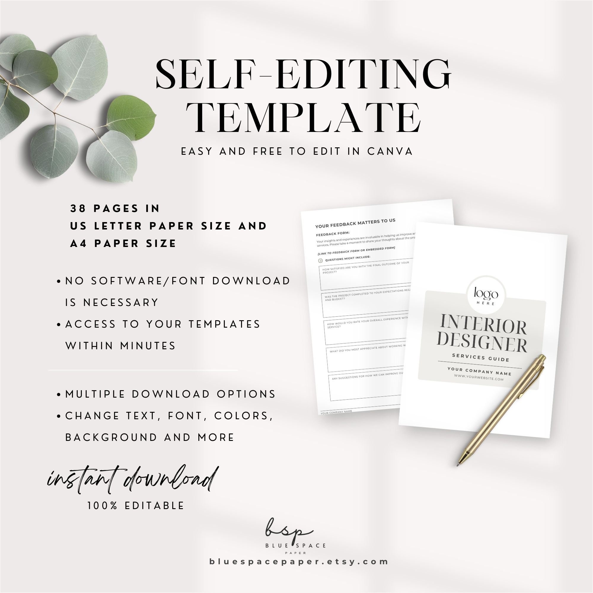 Interior Design Booklet, Client Welcome Packet for Interior Designers ...