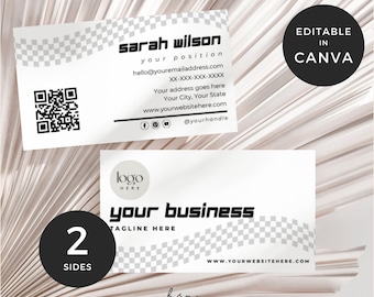 Template für Visitenkarten, Auto Detailing Visitenkarte mit QR Code, Auto Service und Wartung, Auto Reparatur Visitenkarten