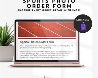 Sports Picture Order Form, Photographer Forms for Event, Sports Team Photo Order Forms, School Photography Templates, Client Intake Form