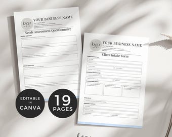 Professional Home Organization Forms, Declutter Service Business Canva, House Closet Organizer Bundle, Cleaning Business Client Intake Form