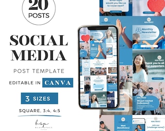 Non-profit Instagram-sjablonen, social-mediaposts voor non-profitorganisaties, Instagram-sjabloon voor liefdadigheidsinstellingen, fondsenwerving, sjabloon voor vrijwilligersmarketing Canva