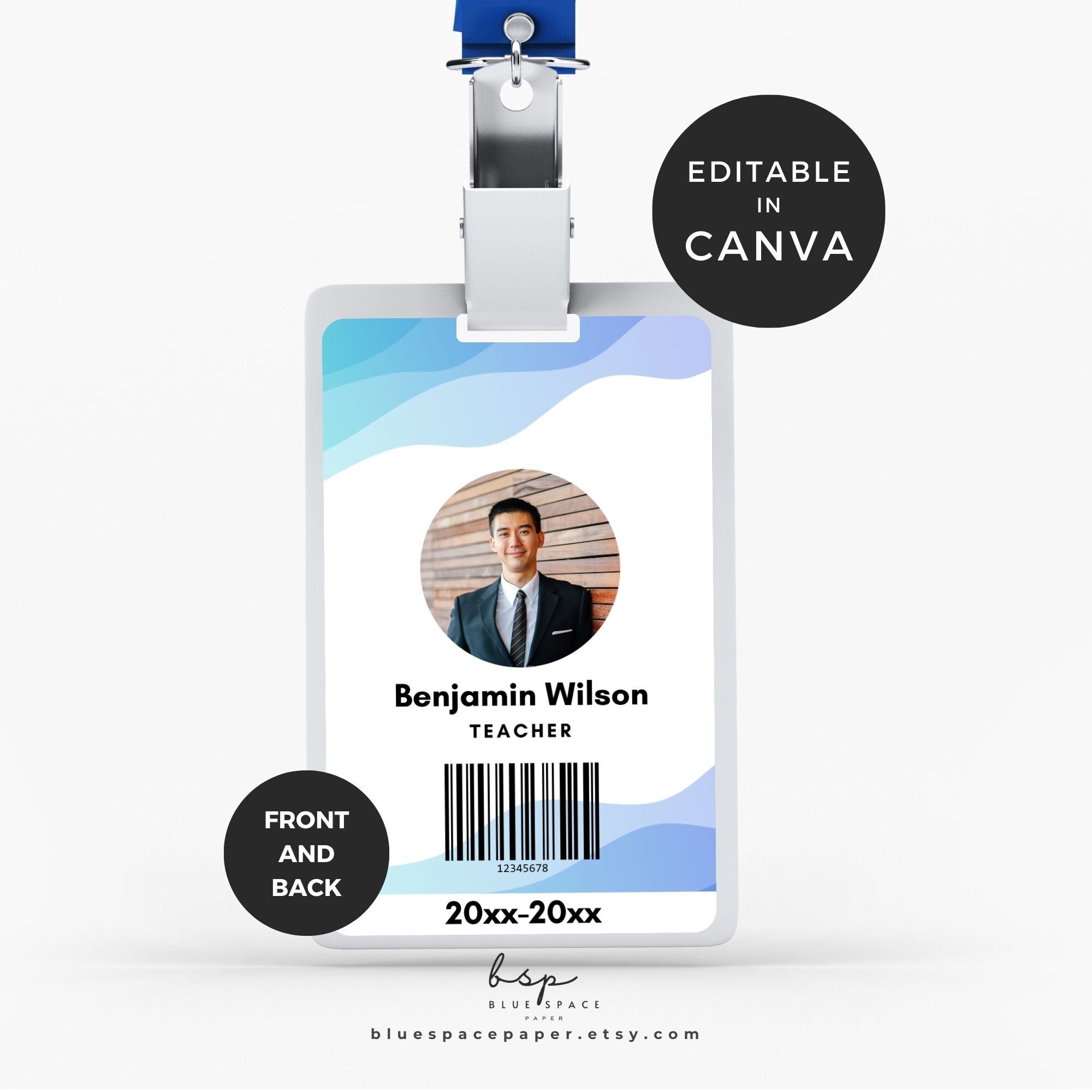 Teacher ID Badge Template, Homeschool Teacher ID Card, ID Card Template ...