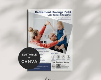 Financial Planner Flyers, Life Insurance Agent Flyer Template, Investment Management Financial Advisor Flyer, Retirement Planning Leaflet