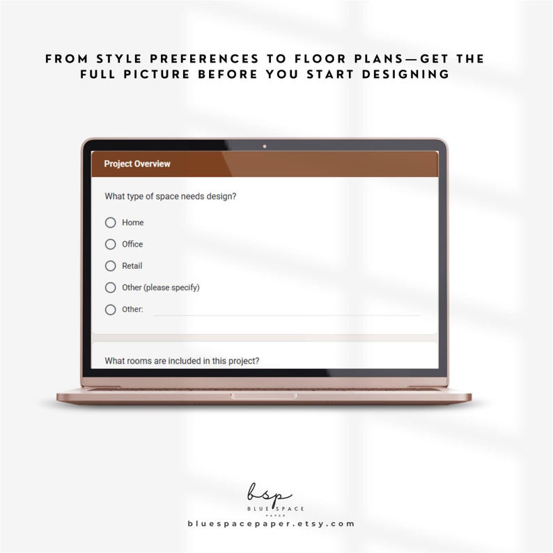 Google Forms Interior Design Questionnaire, Client Onboarding Packet ...