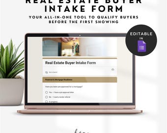 Google Forms Template For Buyer Questionnaire, Client Management, Real Estate Client Onboarding, Welcome Client Package, Client Intake Form