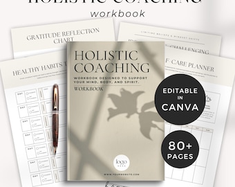 Holistic Coaching Workbook, Holistic Wellness Workbook, Health and Wellness Template, Wellness Coaching Template, Editable Coaching Workbook
