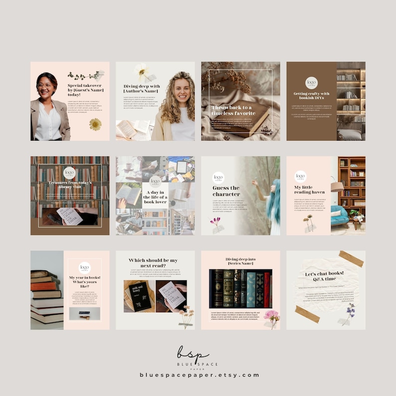 Book Review Template for Social Media, Bookstagram Post Template ...