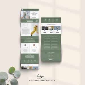Website template cleaning service canva template
