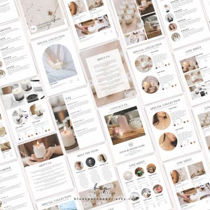 digital printable LINE SHEET CANDLE BUSINESS canva template