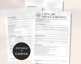 Lawn Service Agreement, Landscaping Contract Template, Lawn Care Agreement, Mowing The Lawn Maintenance Service Contract, Garden Care