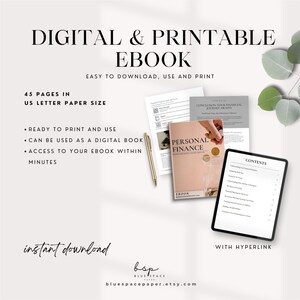 Digital Printable Personal Finance Ebook