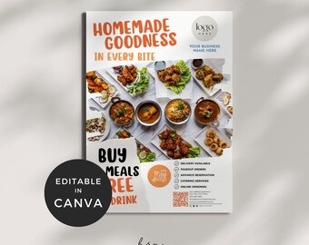 Selling Food Flyer, Restaurant Brochure Template, Catering Marketing Template, Soul Food Flyer Canva, Sell Dinner Plate Template, Chef Flyer