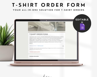 Google-bestelformulier voor T-shirts, sjabloon bestelformulier T-shirt, bestelformulier voor kleding bewerkbaar, Google Form-bestelformulier Aangepast bestelformulier voor kleine bedrijven