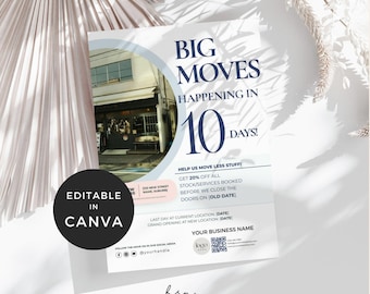 Flyer Template For New Location, We Have Moved Flyer Template, Grand Opening Leaflet Canva, Business Moving Announcement, New Address Flyer