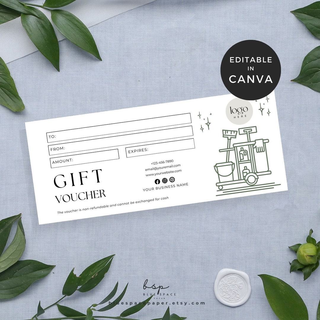 House Cleaning Gift Certificate, Cleaning Service Gift Certificate