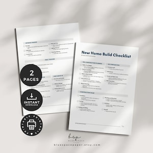 New Home Build Checklist, Home Remodel Checklist, Home Improvement Planners, First Home Checklist, Moving Check List, House Construction