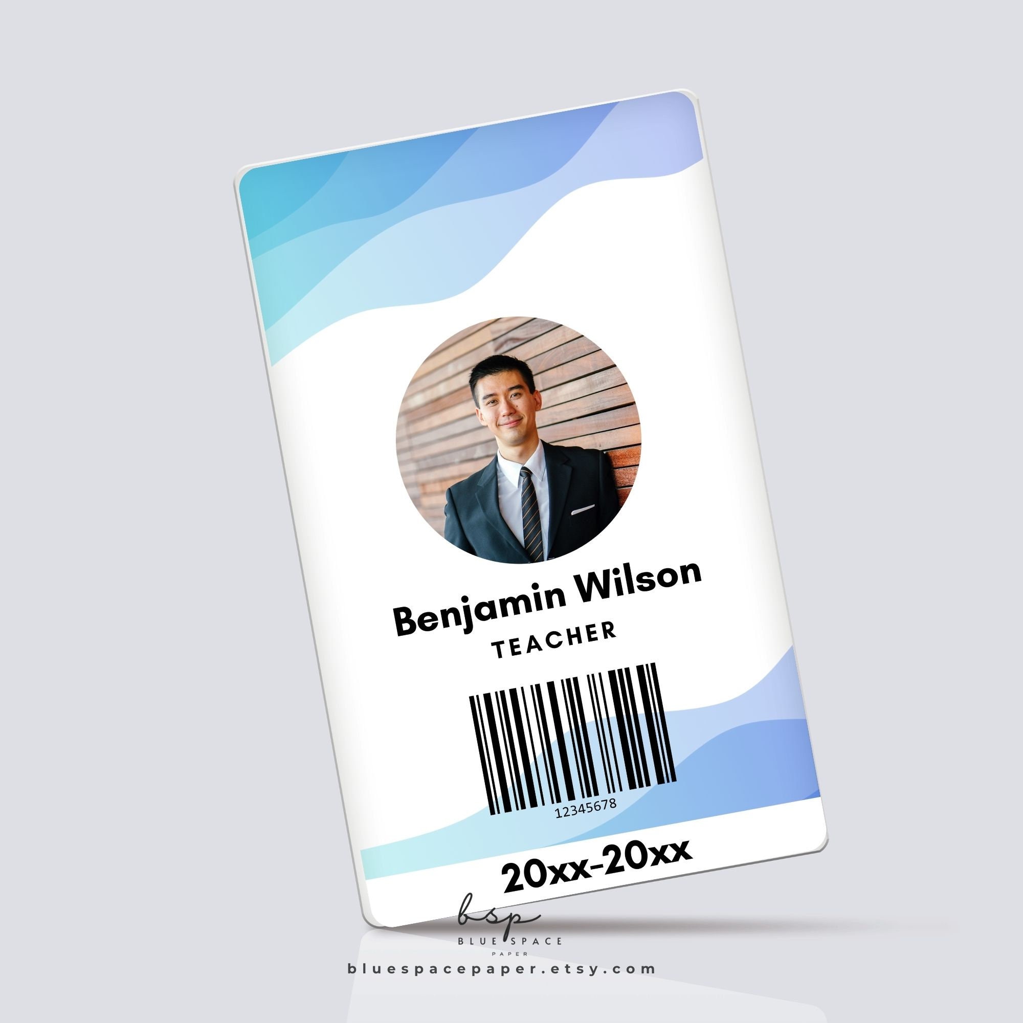 Teacher ID Badge Template, Homeschool Teacher ID Card, ID Card Template ...