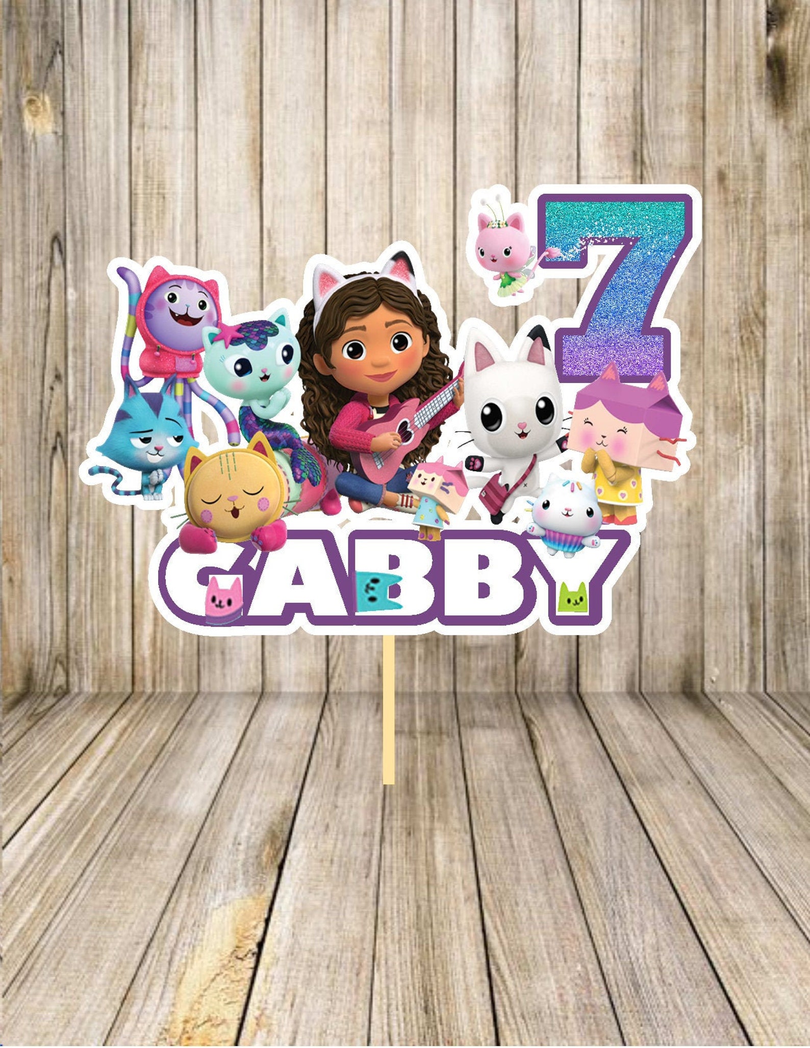 Gabby Dollhouse Cake Topper Printable