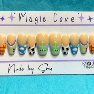 toy inspired nails | press on nails | glue on nails | reusable | fake nails | art nails | custom nails | cute |trendy
