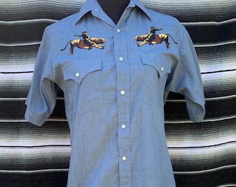 Camisa de manga corta estilo western de las llanuras