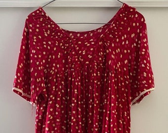 Red Floral Vintage Dress