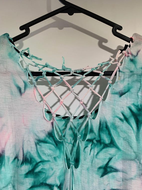 blue dress for baby girl Vintage 90s Tie Dye Halter Dress (S) main image 1