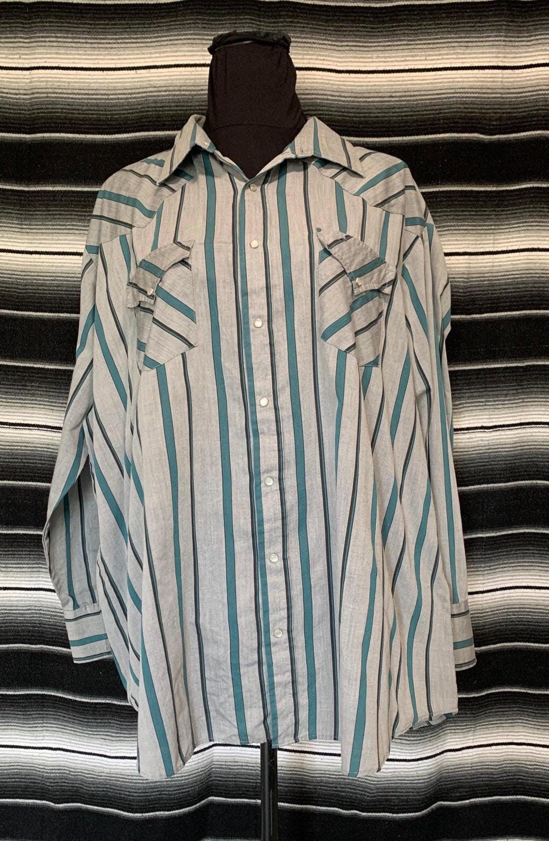 chemise western rayée vintage XL Ely Plains cow-boy des