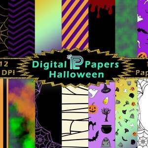 Carta digitale di Halloween // Sfondo di Halloween // Clipart di Halloween // Carte digitali