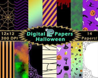 Halloween Digital Paper // Halloween Background // Halloween Clipart // Digital Papers