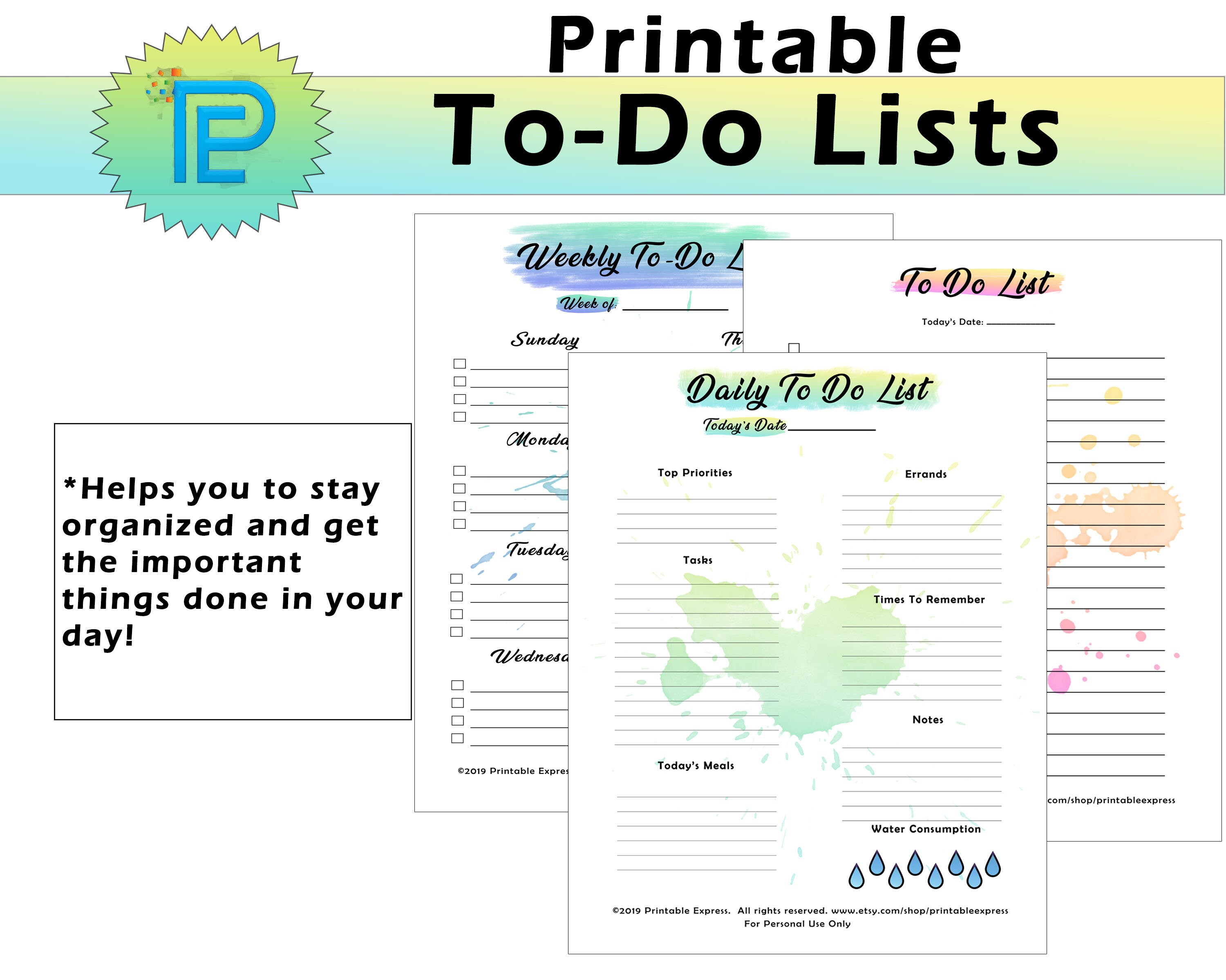 Printable to Do List - Daily and Weekly // Splashes // Printable ...