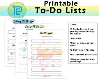 Printable To Do List - Daily and Weekly // Splashes // Printable Planner