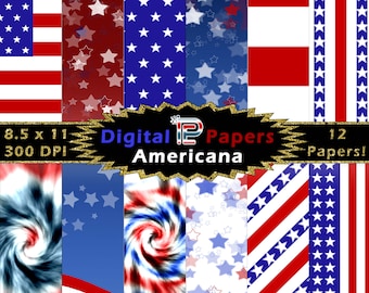 愛国的なデジタルペーパー // USA デジタルペーパー // アメリカーナ デジタルペーパー // デジタル背景 // JPEG // ZIP // デジタルダウンロード