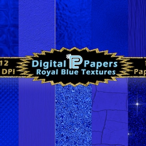 Royal Blue Texture Digital Paper Pack // Clipart // Instant Download // Digital Scrapbook