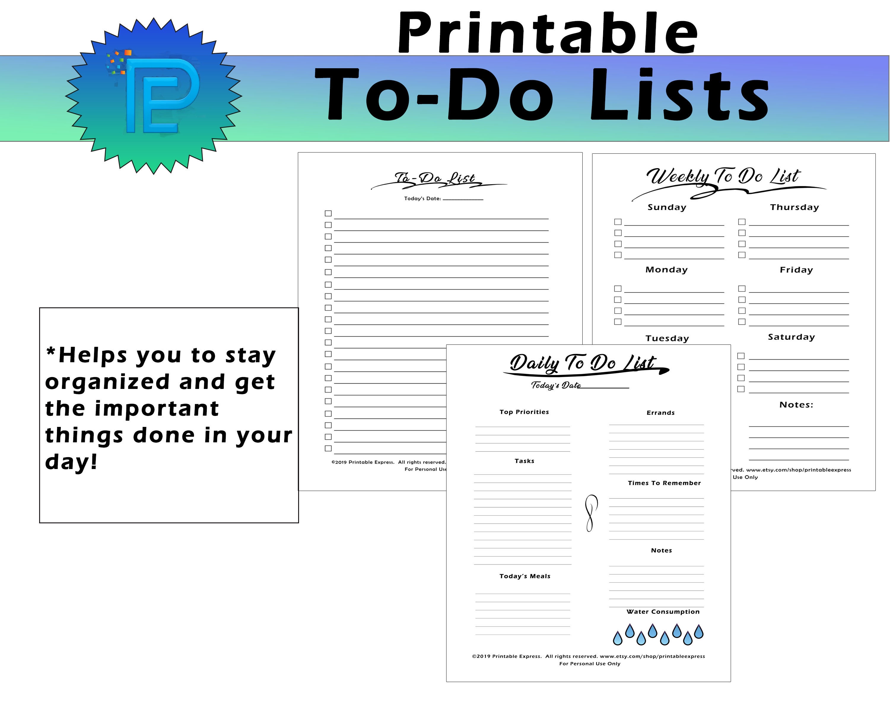 printable to do list for daily and weekly editable instant etsy