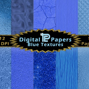 Blue Texture Digital Paper Pack // Clipart // Instant Download // Digital Scrapbook