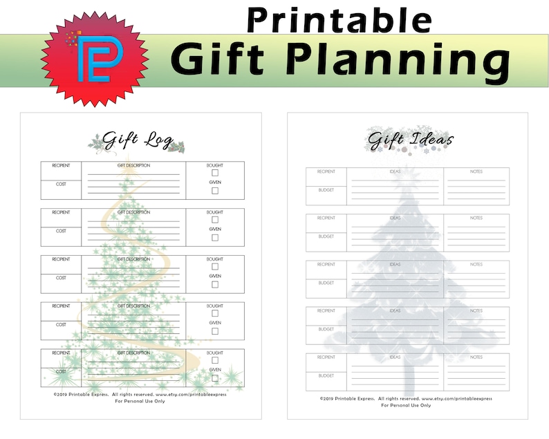 Printable Christmas Gift Planning // Gift Ideas // Gift Log