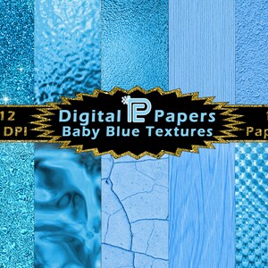 Baby Blue Texture Digital Paper Pack // Clipart // Instant Download // Digital Scrapbook